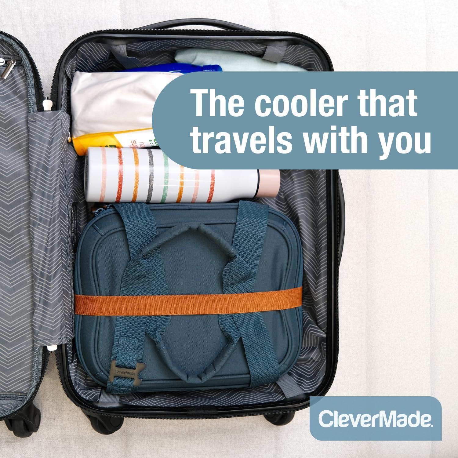 imageCleverMade Collapsible Insulated Cooler Bag  Leakproof Soft Folding Cooler for Beach Travel CarBlue  Pacifica Cooler  18 Can