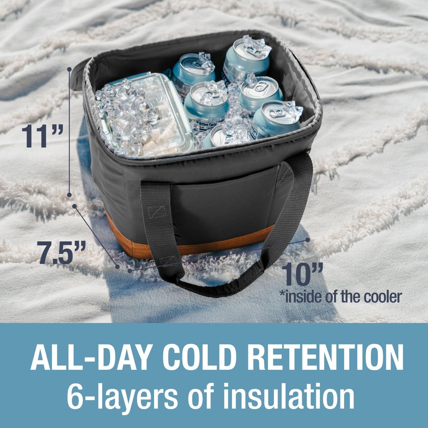 imageCleverMade Collapsible Insulated Cooler Bag  Leakproof Soft Folding Cooler for Beach Travel CarCool Gray  Pacifica Cooler  18 Can