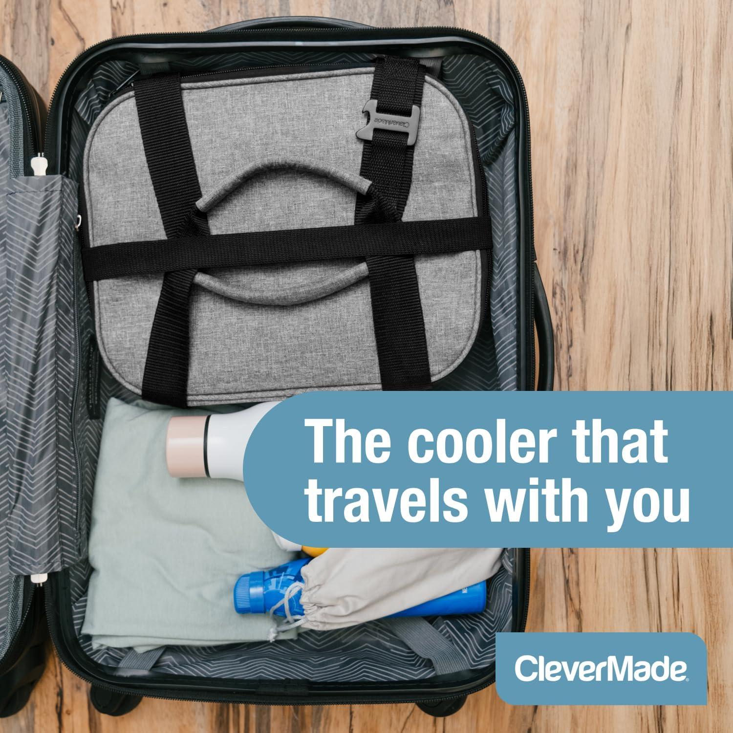 imageCleverMade Collapsible Insulated Cooler Bag  Leakproof Soft Folding Cooler for Beach Travel CarGray  Tahoe Cooler  18 Can