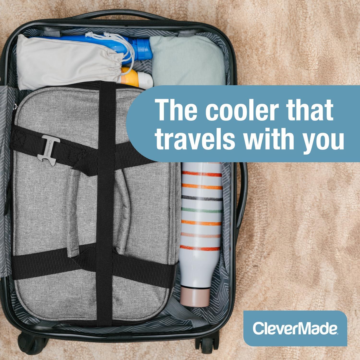 imageCleverMade Collapsible Insulated Cooler Bag  Leakproof Soft Folding Cooler for Beach Travel CarGray  Tahoe Cooler  30 Can