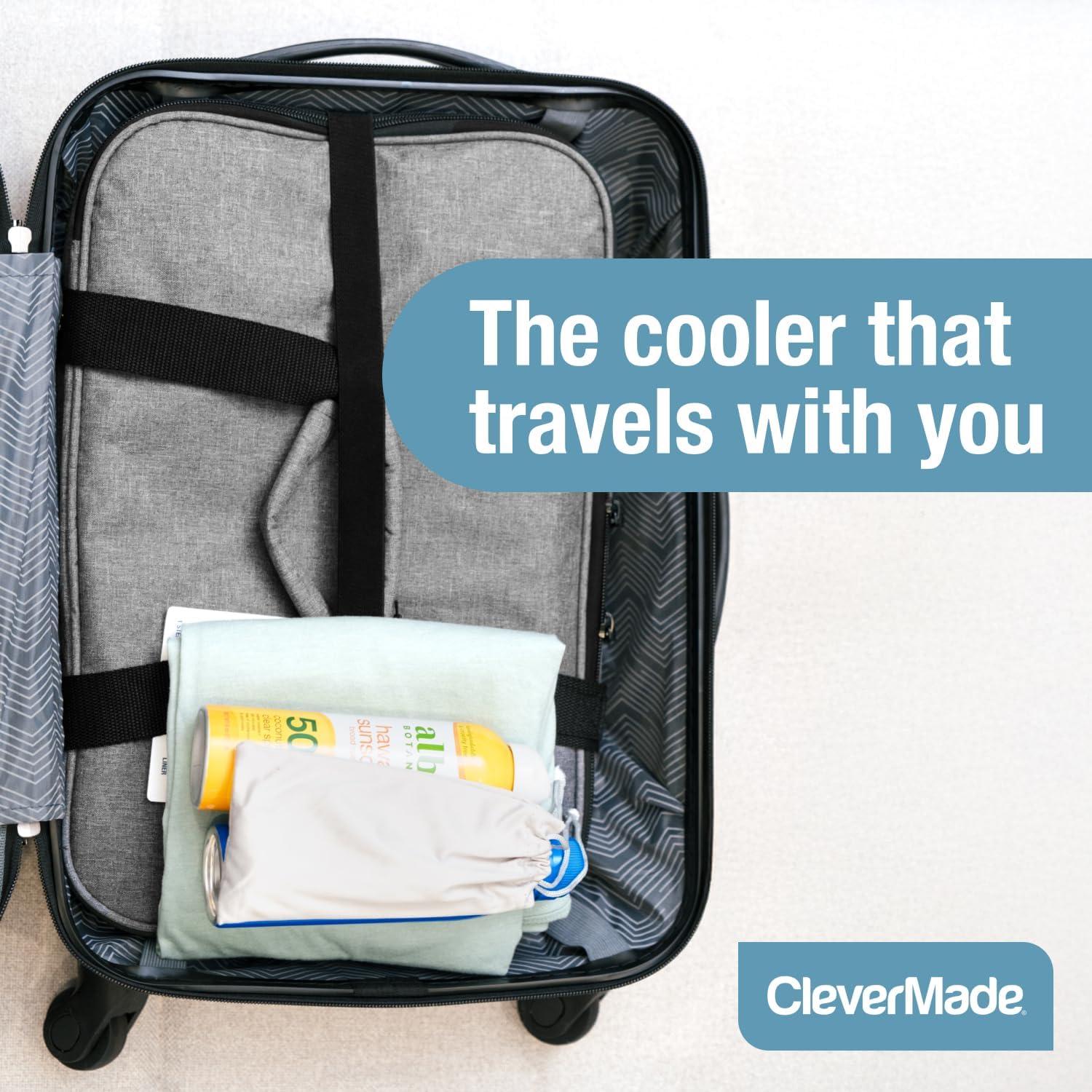 imageCleverMade Collapsible Insulated Cooler Bag  Leakproof Soft Folding Cooler for Beach Travel CarGray  Tahoe Cooler  50 Can