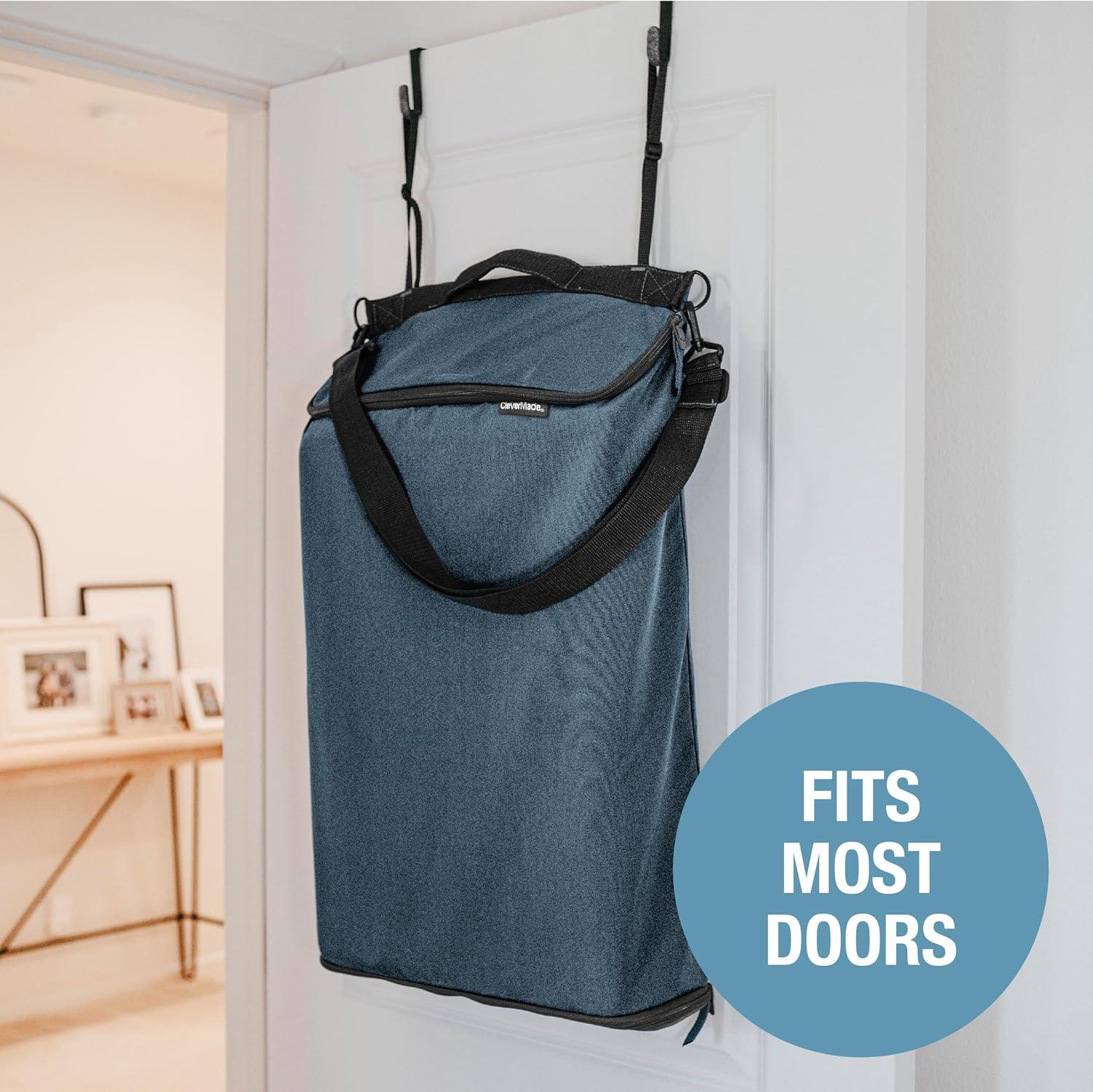 imageCleverMade Convertible Laundry Hamper Bag  Shadow Gray Stone holds 215L  20 lbs 1 Compartment  Storage with Handles for Home OrganizationConvertible  Gray  1 Compartment 215L