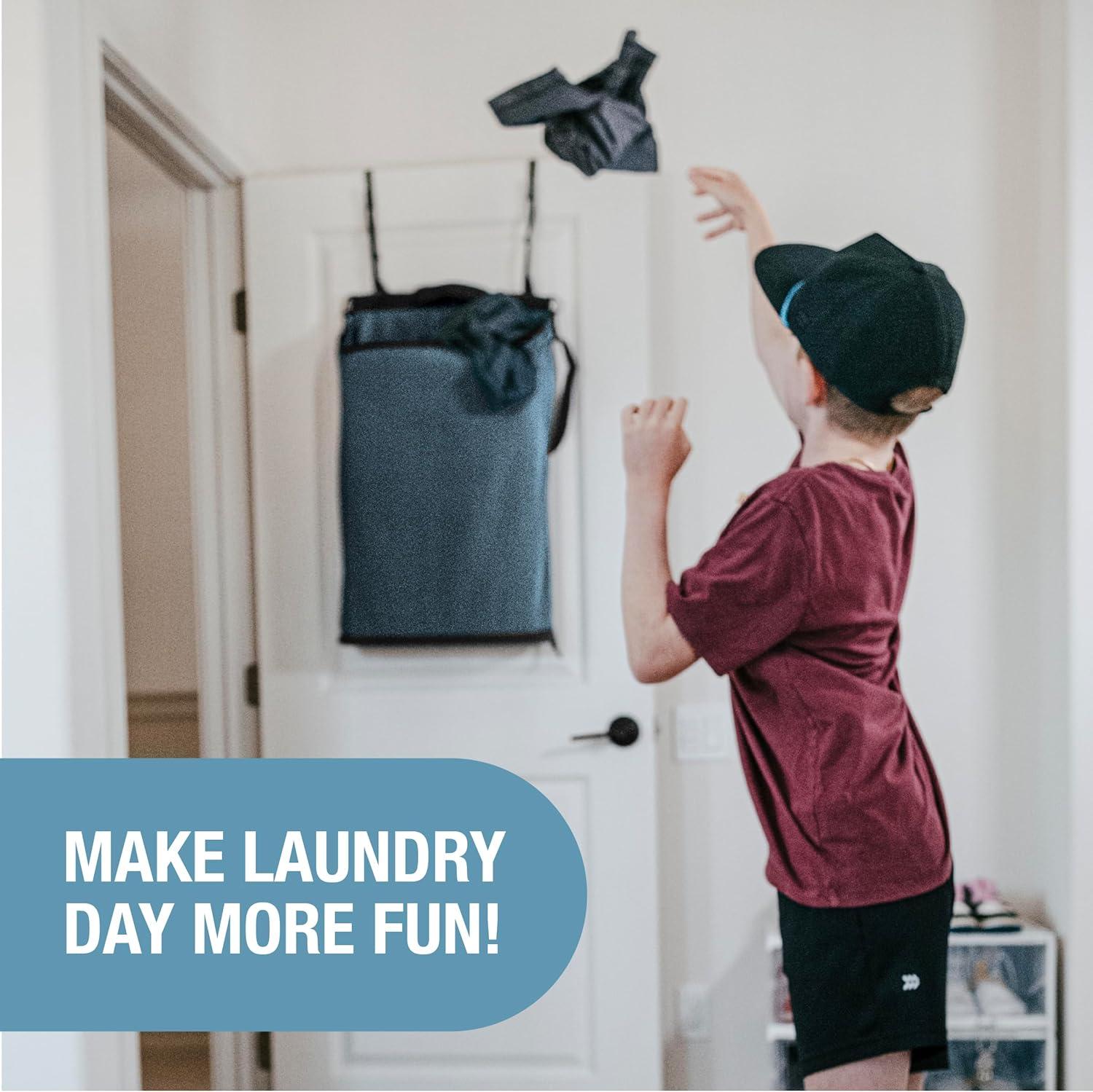 imageCleverMade Convertible Laundry Hamper Bag  Shadow Gray Stone holds 215L  20 lbs 1 Compartment  Storage with Handles for Home OrganizationConvertible  Gray  1 Compartment 215L