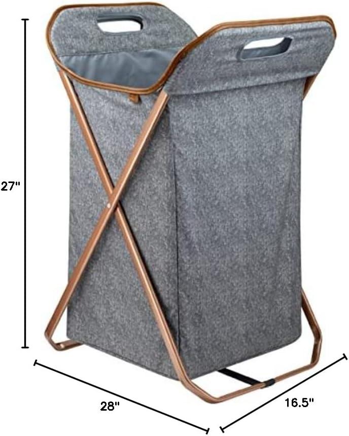 imageCleverMade Convertible Laundry Hamper Bag  Shadow Gray Stone holds 215L  20 lbs 1 Compartment  Storage with Handles for Home OrganizationXFrame  Gray  1 Compartment 71L