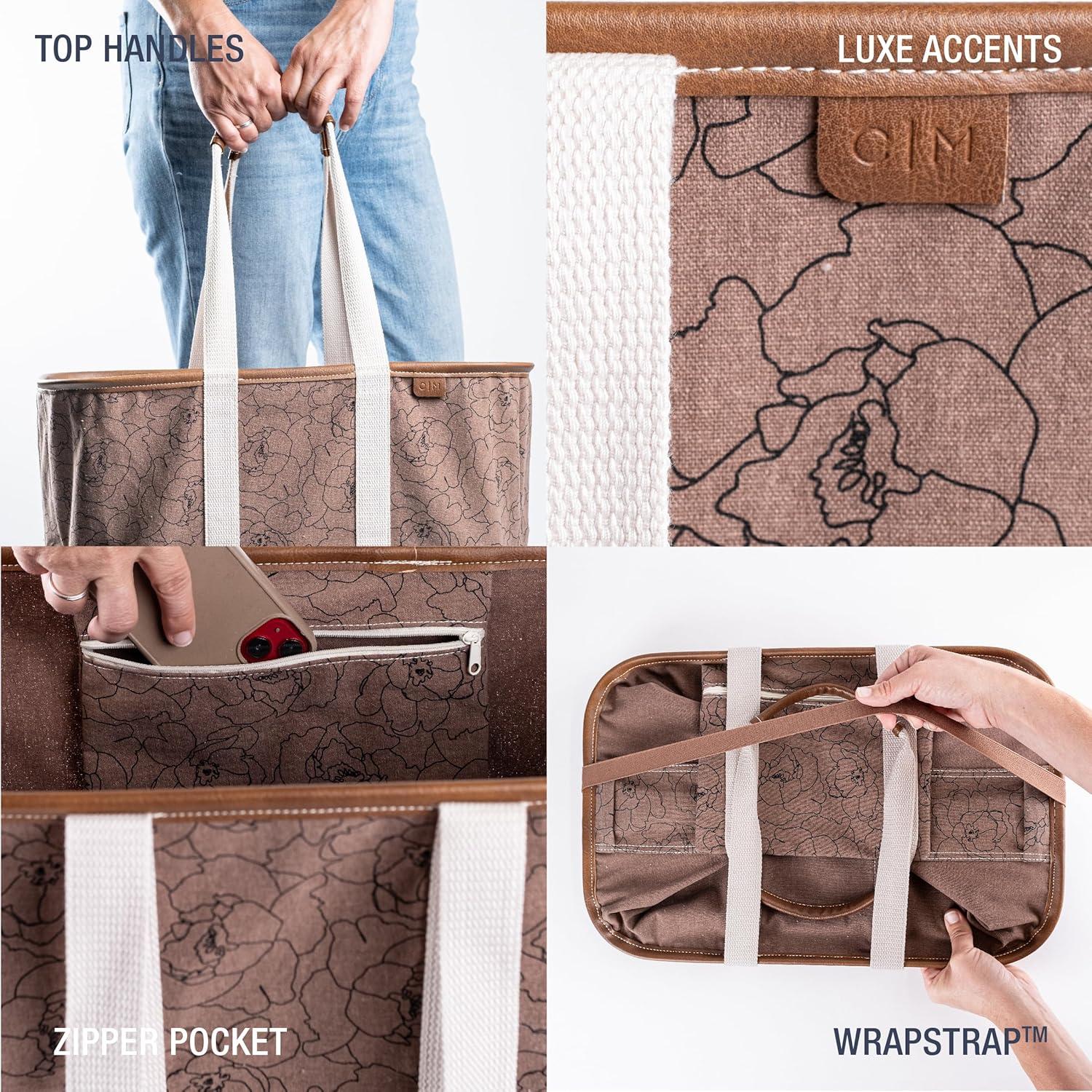 imageCleverMade EcoBasket Reusable Grocery Tote Collapsible Storage Shopping Organizer Heavy Duty Utility Bag HomePeony Luxe Pack of 1