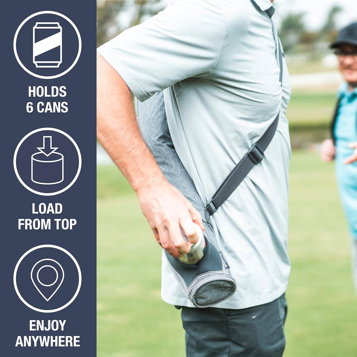 imageCleverMade Insulated Cooler Beer Tube Sleeve  6 Cans  72 oz MidnightBlack Portable Cooling Bag wShoulder Strap Leak Proof Travel Ice ChestOlive