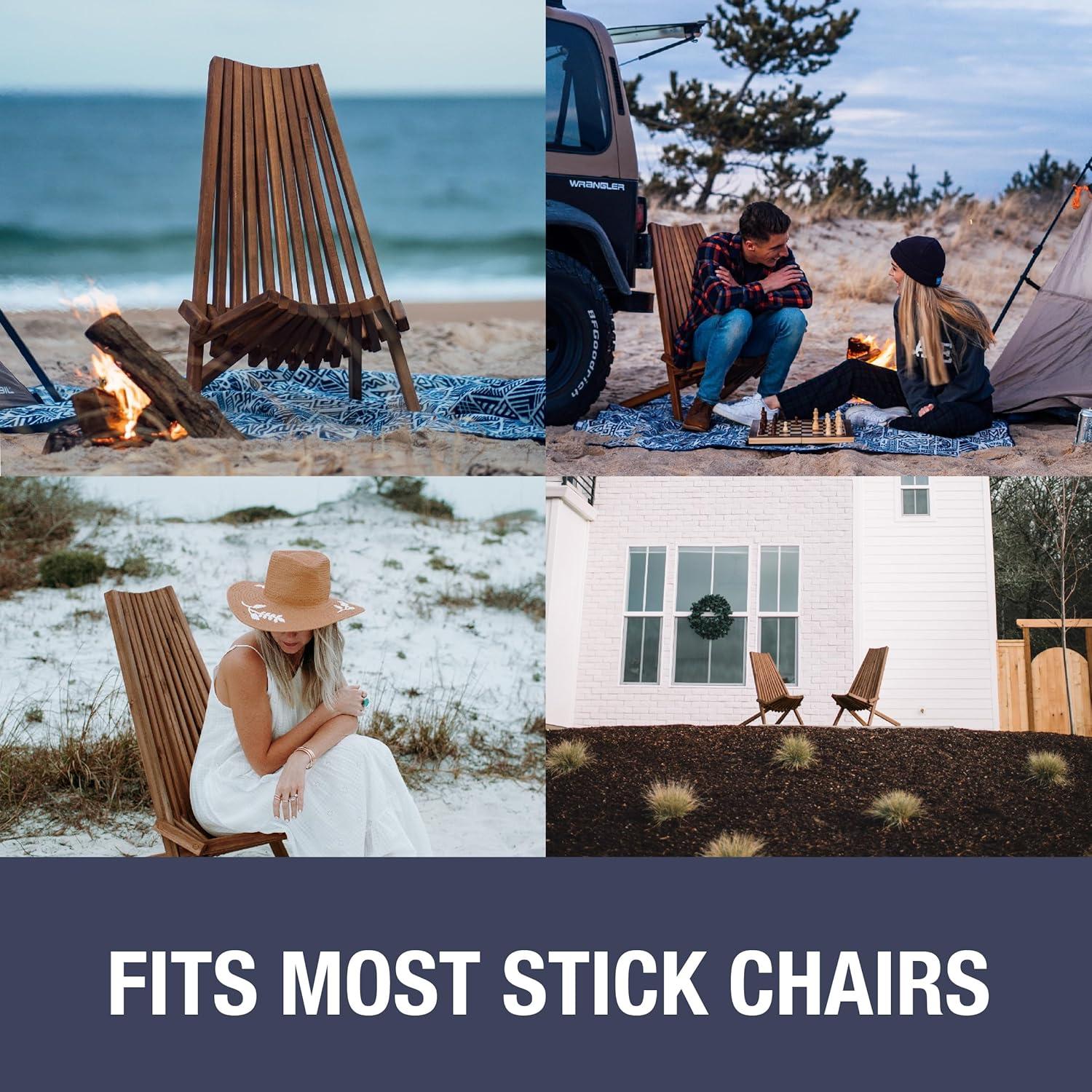 imageCleverMade Tamarack Chair Cover Eco Friendly Outdoor Patio Furniture Cover Great for Folding Wooden Chairs Protects from Elements 2 Pack Mocha