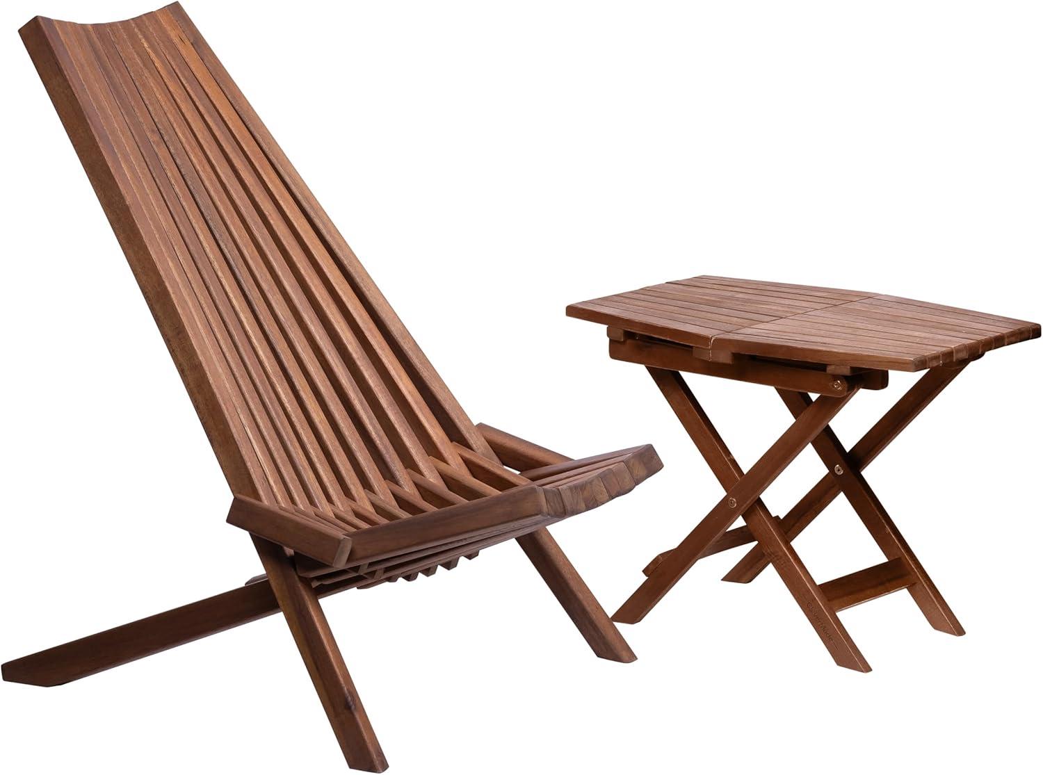 imageCleverMade Tamarack Folding Table  Outdoor Patio Furniture Accessory for Home Entertaining in the Patio Backyard and Deck Cinnamon Small
