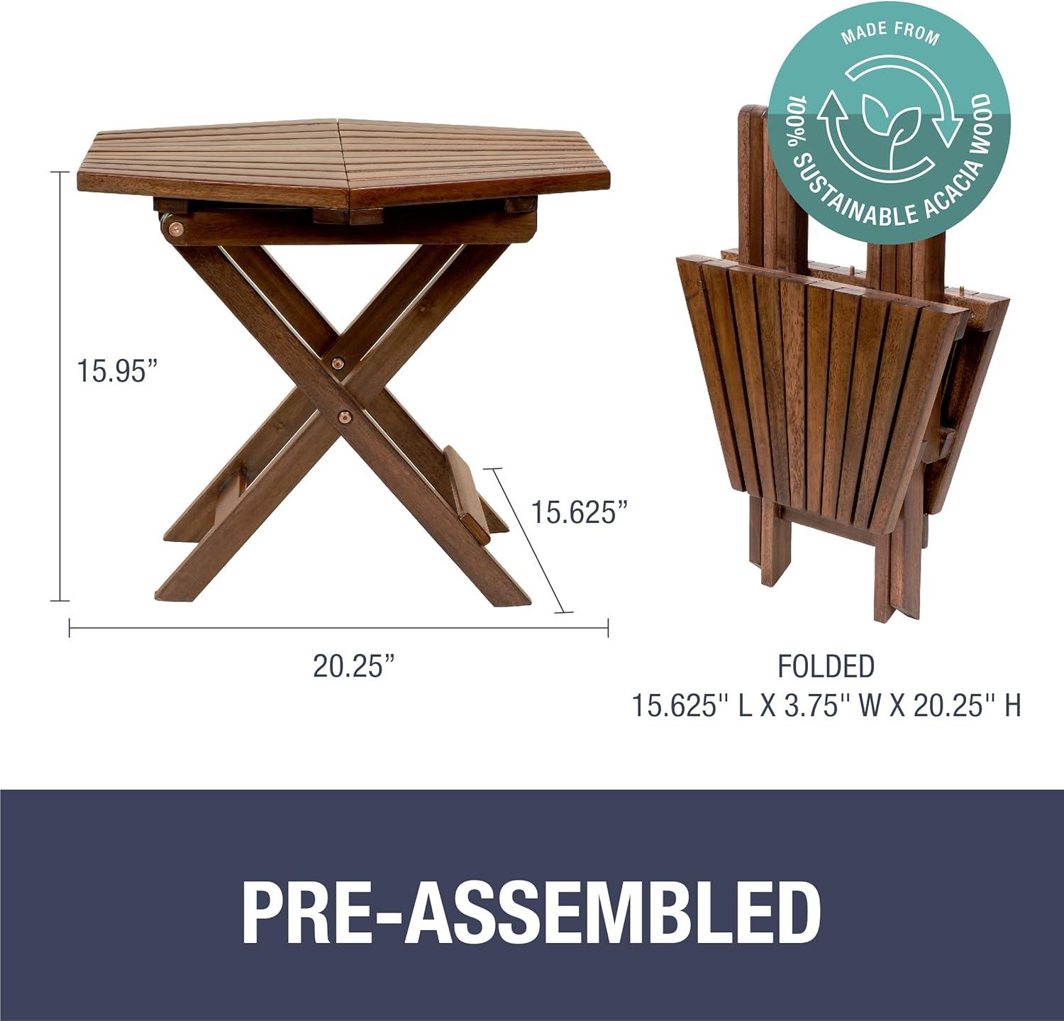 imageCleverMade Tamarack Folding Table  Outdoor Patio Furniture Accessory for Home Entertaining in the Patio Backyard and Deck Cinnamon Small