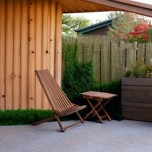 imageCleverMade Tamarack Folding Table  Outdoor Patio Furniture Accessory for Home Entertaining in the Patio Backyard and Deck Cinnamon Small