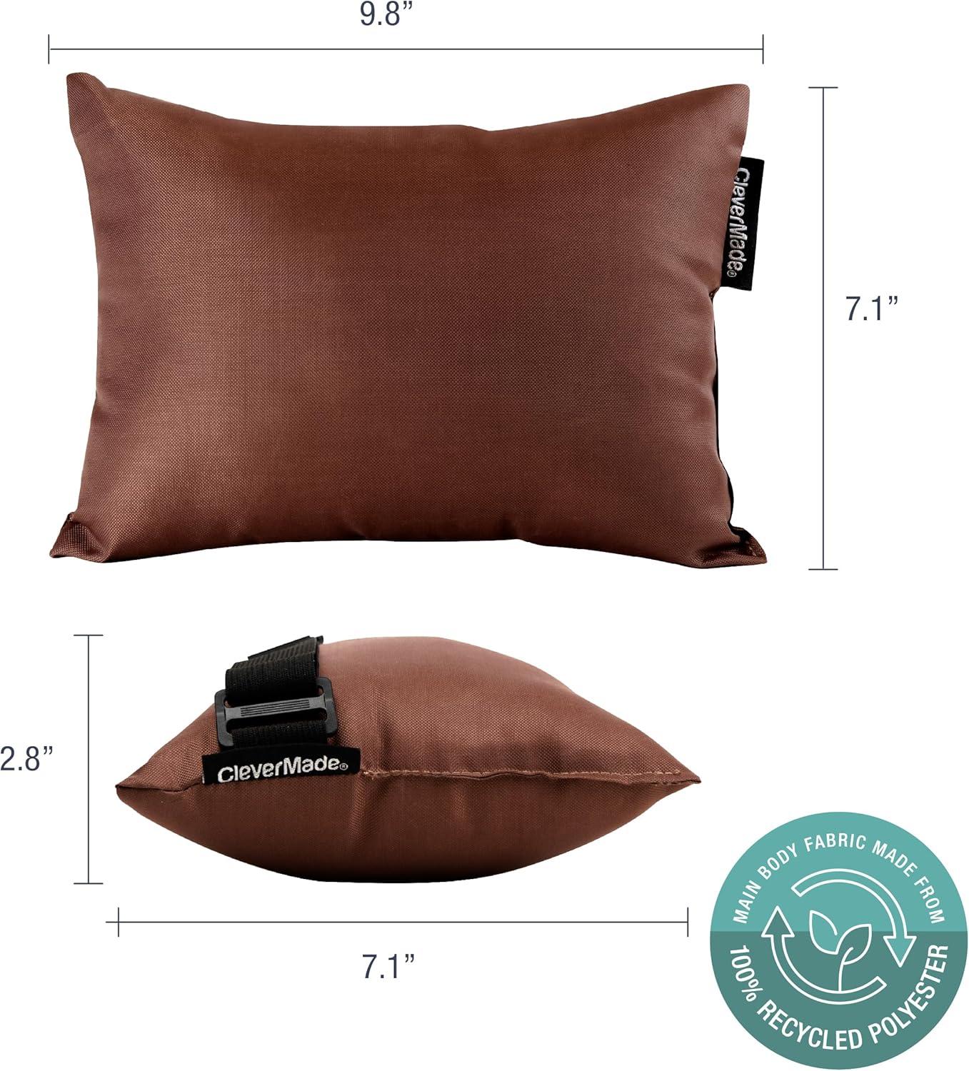 imageCleverMade Tamarack Folding Wooden Outdoor Chair Tamarack Chair Lounge PillowsCinnamon