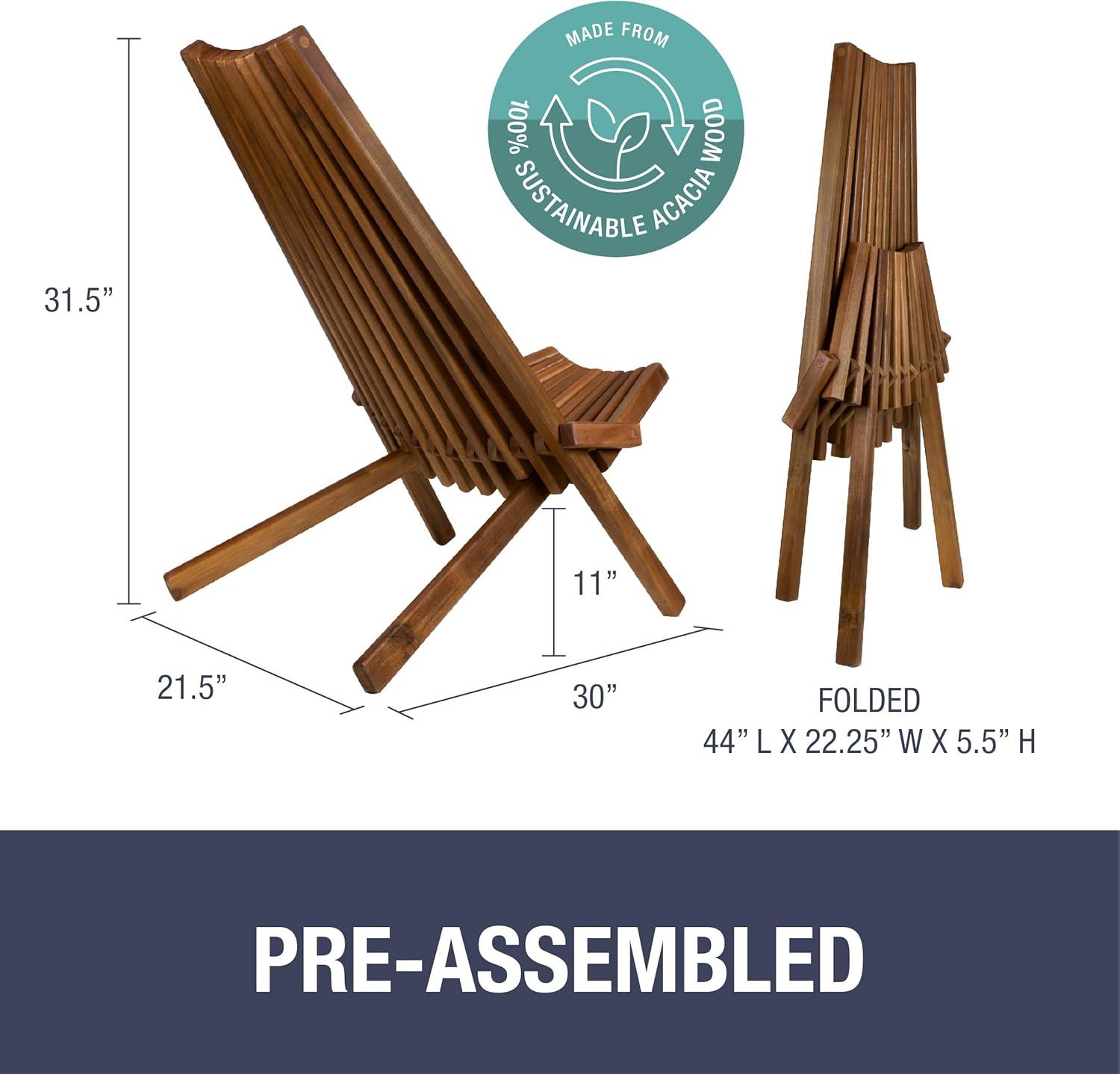 imageCleverMade Tamarack Folding Wooden Outdoor Chair Tamarack Chair Lounge PillowsCinnamon