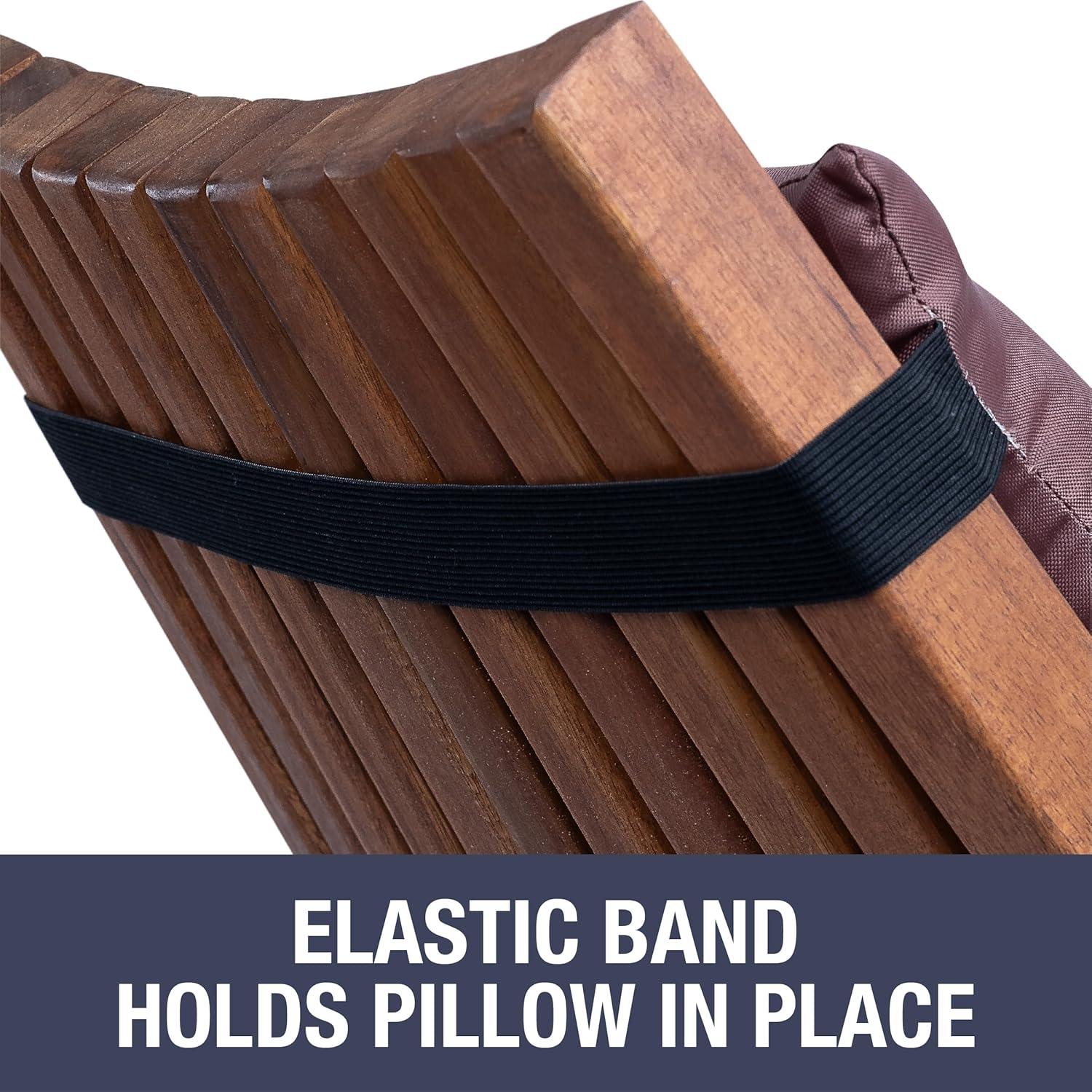 imageCleverMade Tamarack Folding Wooden Outdoor Chair Tamarack Chair Lounge PillowsCinnamon