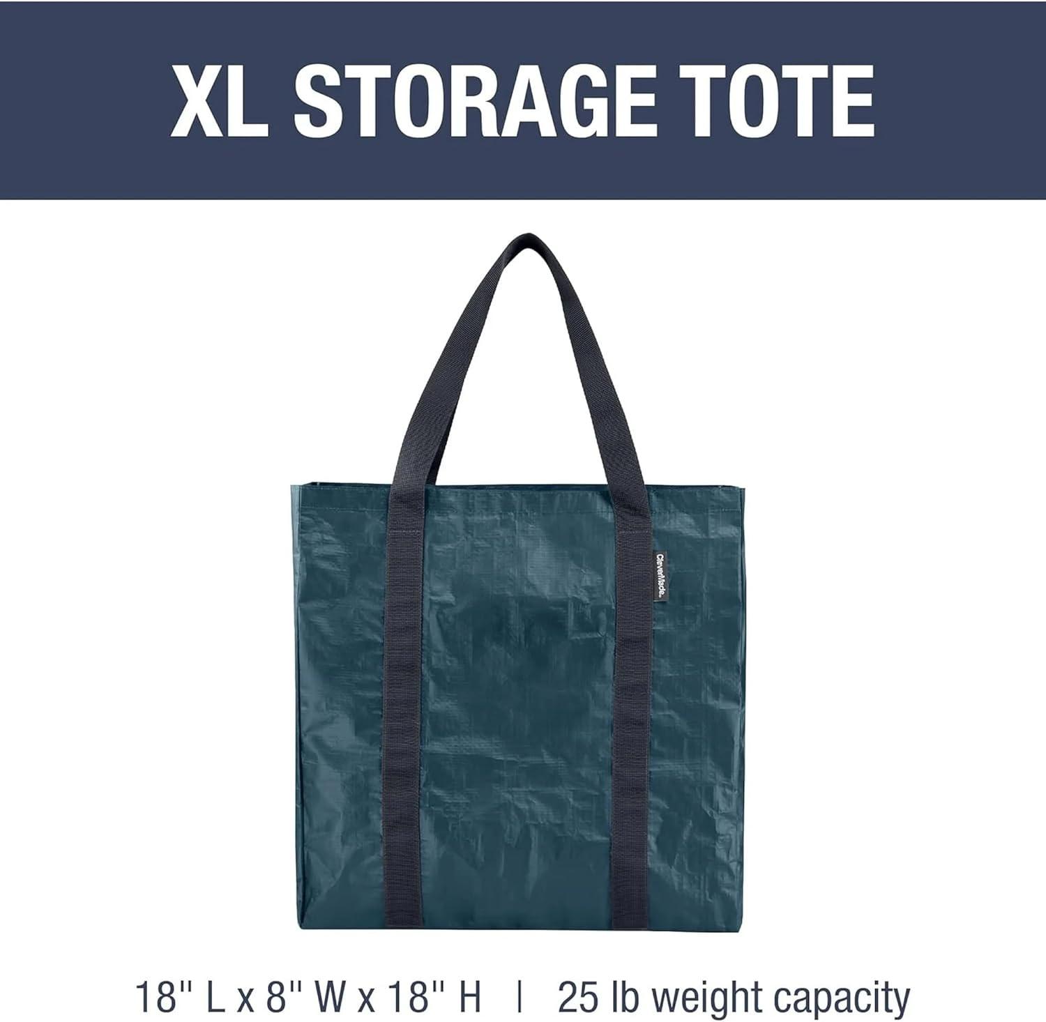 imageCleverMade Under Bed Storage Bag  Collapsible Storage for Shoes and Clothes Easy Use  Heavy Duty Utility Bag HomeOcean 42l  Tote  Pack of 2
