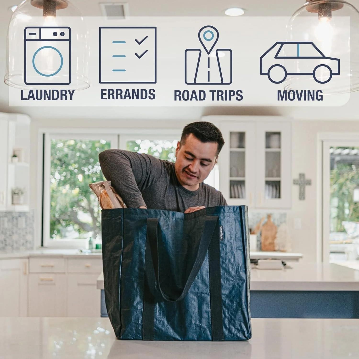 imageCleverMade Under Bed Storage Bag  Collapsible Storage for Shoes and Clothes Easy Use  Heavy Duty Utility Bag HomeOcean 42l  Tote  Pack of 2
