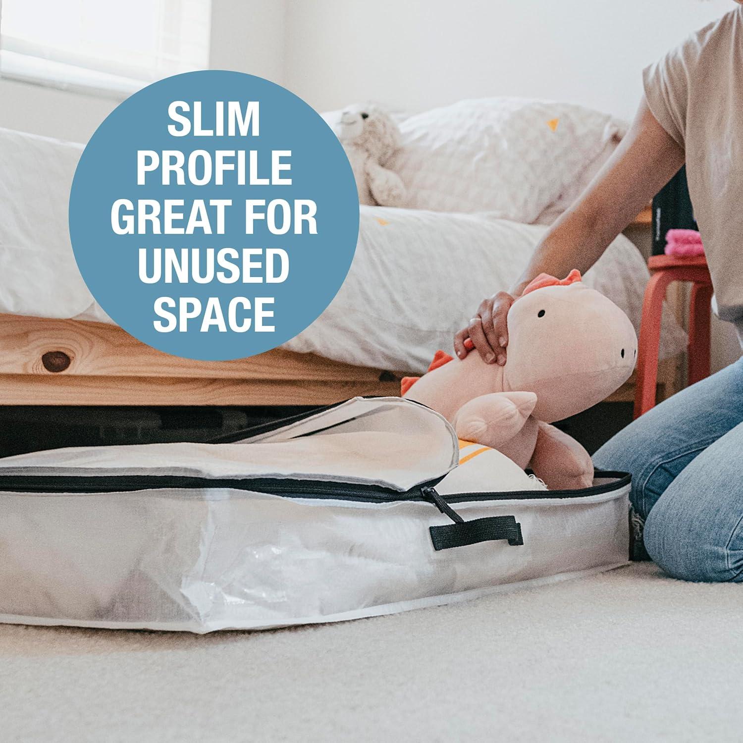 imageCleverMade Under Bed Storage Bag  Collapsible Storage for Shoes and Clothes Easy Use  Heavy Duty Utility Bag HomeOcean 46l  Storage  Pack of 2