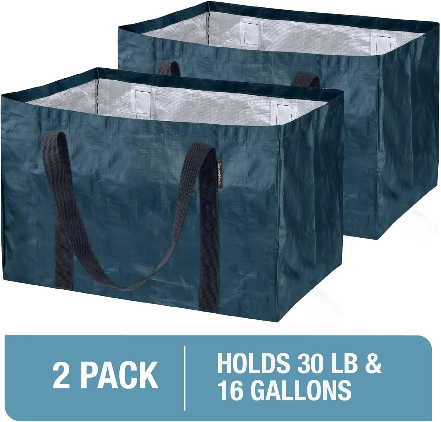 imageCleverMade Under Bed Storage Bag  Collapsible Storage for Shoes and Clothes Easy Use  Heavy Duty Utility Bag HomeOcean 76l  Basket  Pack of 2