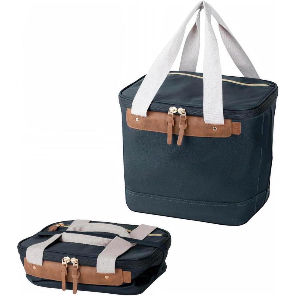 imageCleverMade Collapsible Insulated Cooler Bag  Leakproof Soft Folding Cooler for Beach Travel CarDark Blue  Malibu Cooler  18 Can