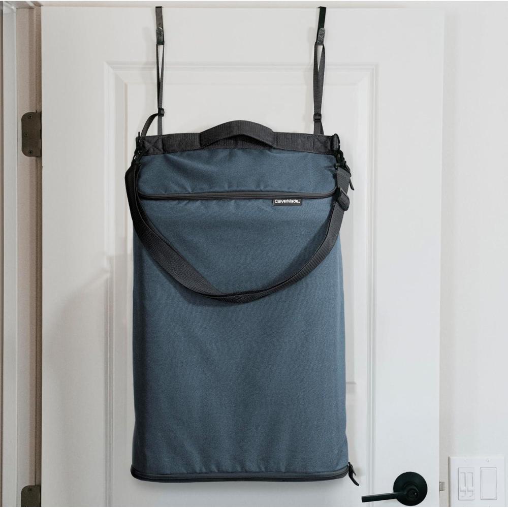 imageCleverMade Convertible Laundry Hamper Bag  Shadow Gray Stone holds 215L  20 lbs 1 Compartment  Storage with Handles for Home OrganizationConvertible  Charcoal  1 Compartment 215L