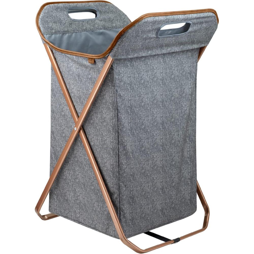 imageCleverMade Convertible Laundry Hamper Bag  Shadow Gray Stone holds 215L  20 lbs 1 Compartment  Storage with Handles for Home OrganizationXFrame  Gray  1 Compartment 71L