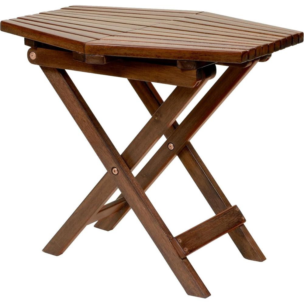 imageCleverMade Tamarack Folding Table  Outdoor Patio Furniture Accessory for Home Entertaining in the Patio Backyard and Deck Cinnamon Small