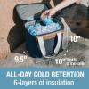 CleverMade Collapsible Insulated Cooler Bag – Leakproof Soft Folding Cooler for Beach, Travel, Car(Dark Blue – Malibu Cooler – 18 Can)