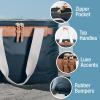 CleverMade Collapsible Insulated Cooler Bag – Leakproof Soft Folding Cooler for Beach, Travel, Car(Dark Blue – Malibu Cooler – 18 Can)