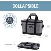 CleverMade Collapsible Insulated Cooler Bag – Leakproof Soft Folding Cooler for Beach, Travel, Car(Dark Gray – Tahoe Cooler – 50 Can)