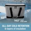 CleverMade Collapsible Insulated Cooler Bag – Leakproof Soft Folding Cooler for Beach, Travel, Car(Gray – Tahoe Cooler – 50 Can)