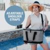 CleverMade Collapsible Insulated Cooler Bag – Leakproof Soft Folding Cooler for Beach, Travel, Car(Gray – Tahoe Cooler – 50 Can)