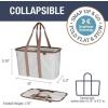 CleverMade Collapsible LUXE Tote – Cream Latte 1Pack 30L / 8Gal – Reusable Utility Grocery Shopping Storage Bag Organizer w/ Handles Reinforced Bottom