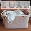 CleverMade Collapsible Laundry Basket Hamper – LUXE Cream Herringbone 2Pack 60L -SpaceSaving Storage Organizer with Handles Foldable Home Organization(Biege (LUXE) – Pack of 2)
