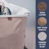 CleverMade Collapsible Laundry Basket Hamper – LUXE Cream Herringbone 2Pack 60L -SpaceSaving Storage Organizer with Handles Foldable Home Organization(Biege (LUXE) – Pack of 2)