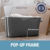 CleverMade Collapsible Laundry Basket Hamper – LUXE Cream Herringbone 2Pack 60L -SpaceSaving Storage Organizer with Handles Foldable Home Organization(Stone Gray – Pack of 2)