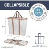 CleverMade Collapsible Laundry Caddy -LUXE Cream Herringbone 2Pack 64L -Foldable Storage Organization Container Clothes Laundry Room Storage Solution(Biege (LUXE) – Pack of 2)