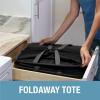 CleverMade Collapsible Laundry Caddy -LUXE Cream Herringbone 2Pack 64L -Foldable Storage Organization Container Clothes Laundry Room Storage Solution(Blue/Gray – Pack of 2)