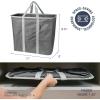 CleverMade Collapsible Laundry Caddy -LUXE Cream Herringbone 2Pack 64L -Foldable Storage Organization Container Clothes Laundry Room Storage Solution(Gray – Pack of 2)