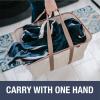 CleverMade Collapsible Laundry Tote – Denim Charcoal 2-Pack 50L – Foldable Storage Organization Container for Clothes Laundry Room Storage Solution(Biege (LUXE) – Pack of 2)