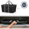 CleverMade Collapsible Laundry Tote – Denim Charcoal 2-Pack 50L – Foldable Storage Organization Container for Clothes Laundry Room Storage Solution(Black/Gray – Pack of 2)