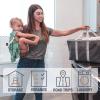CleverMade Collapsible Laundry Tote – Denim Charcoal 2-Pack 50L – Foldable Storage Organization Container for Clothes Laundry Room Storage Solution(Dark Blue (LUXE) – Pack of 2)