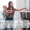 CleverMade Collapsible Laundry Tote – Denim Charcoal 2-Pack 50L – Foldable Storage Organization Container for Clothes Laundry Room Storage Solution(Gray – Pack of 2)