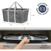 CleverMade Collapsible Laundry Tote – Denim Charcoal 2-Pack 50L – Foldable Storage Organization Container for Clothes Laundry Room Storage Solution(Gray – Pack of 2)