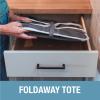 CleverMade Collapsible Laundry Tote – Denim Charcoal 2-Pack 50L – Foldable Storage Organization Container for Clothes Laundry Room Storage Solution(Gray – Pack of 2)