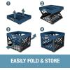 CleverMade Collapsible Milk Crate, Obsidian, 1PK – 25L (6 Gal) Stackable Storage Bins, Holds 50lbs Per Bin – Clevercrates are Heavy Duty, Plastic Collapsible Storage Crate for Multi Purposes(Black – Pack of 3)