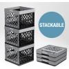 CleverMade Collapsible Milk Crate, Obsidian, 1PK – 25L (6 Gal) Stackable Storage Bins, Holds 50lbs Per Bin – Clevercrates are Heavy Duty, Plastic Collapsible Storage Crate for Multi Purposes(Gray – Pack of 3)