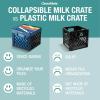 CleverMade Collapsible Milk Crate, Obsidian, 1PK – 25L (6 Gal) Stackable Storage Bins, Holds 50lbs Per Bin – Clevercrates are Heavy Duty, Plastic Collapsible Storage Crate for Multi Purposes(Gray – Pack of 3)