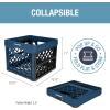 CleverMade Collapsible Milk Crate, Obsidian, 1PK – 25L (6 Gal) Stackable Storage Bins, Holds 50lbs Per Bin – Clevercrates are Heavy Duty, Plastic Collapsible Storage Crate for Multi Purposes(Blue – Pack of 3)