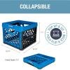CleverMade Collapsible Milk Crate, Obsidian, 1PK – 25L (6 Gal) Stackable Storage Bins, Holds 50lbs Per Bin – Clevercrates are Heavy Duty, Plastic Collapsible Storage Crate for Multi Purposes(Neptune Blue – Pack of 3)