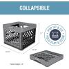 CleverMade Collapsible Milk Crate, Obsidian, 1PK – 25L (6 Gal) Stackable Storage Bins, Holds 50lbs Per Bin – Clevercrates are Heavy Duty, Plastic Collapsible Storage Crate for Multi Purposes(Gray – Pack of 3)