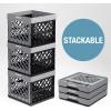 CleverMade Collapsible Milk Crate, Obsidian, 1PK – 25L (6 Gal) Stackable Storage Bins, Holds 50lbs Per Bin – Clevercrates are Heavy Duty, Plastic Collapsible Storage Crate for Multi Purposes(Neptune Blue – Pack of 3)